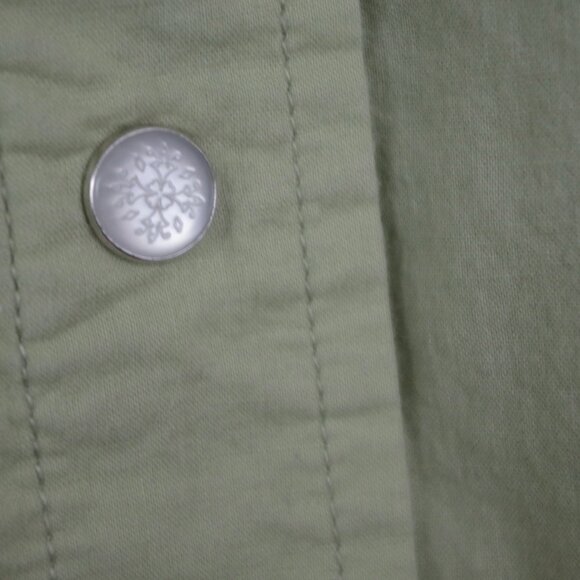 Men's Light Green Floral Decorative Snap Button Western Shirt Large - Picture 6 of 8